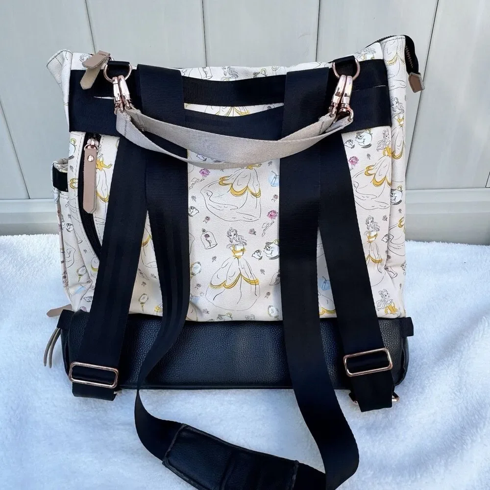 Petunia Pickle Bottom Disney Beauty and the Beast Boxy Backpack Diaper Bag w/pad